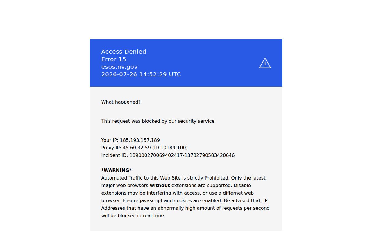 Elko people search through Nevada business entity records