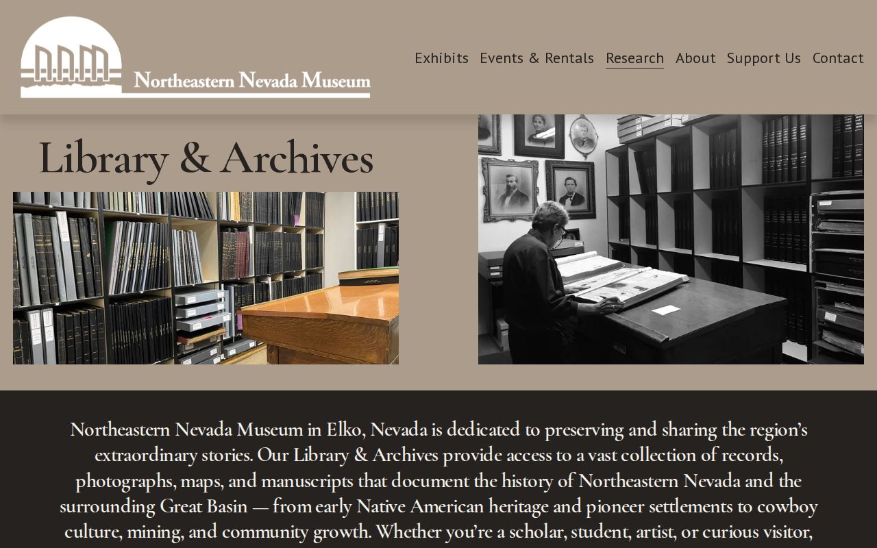 Elko people search resources at the Northeastern Nevada Museum archives