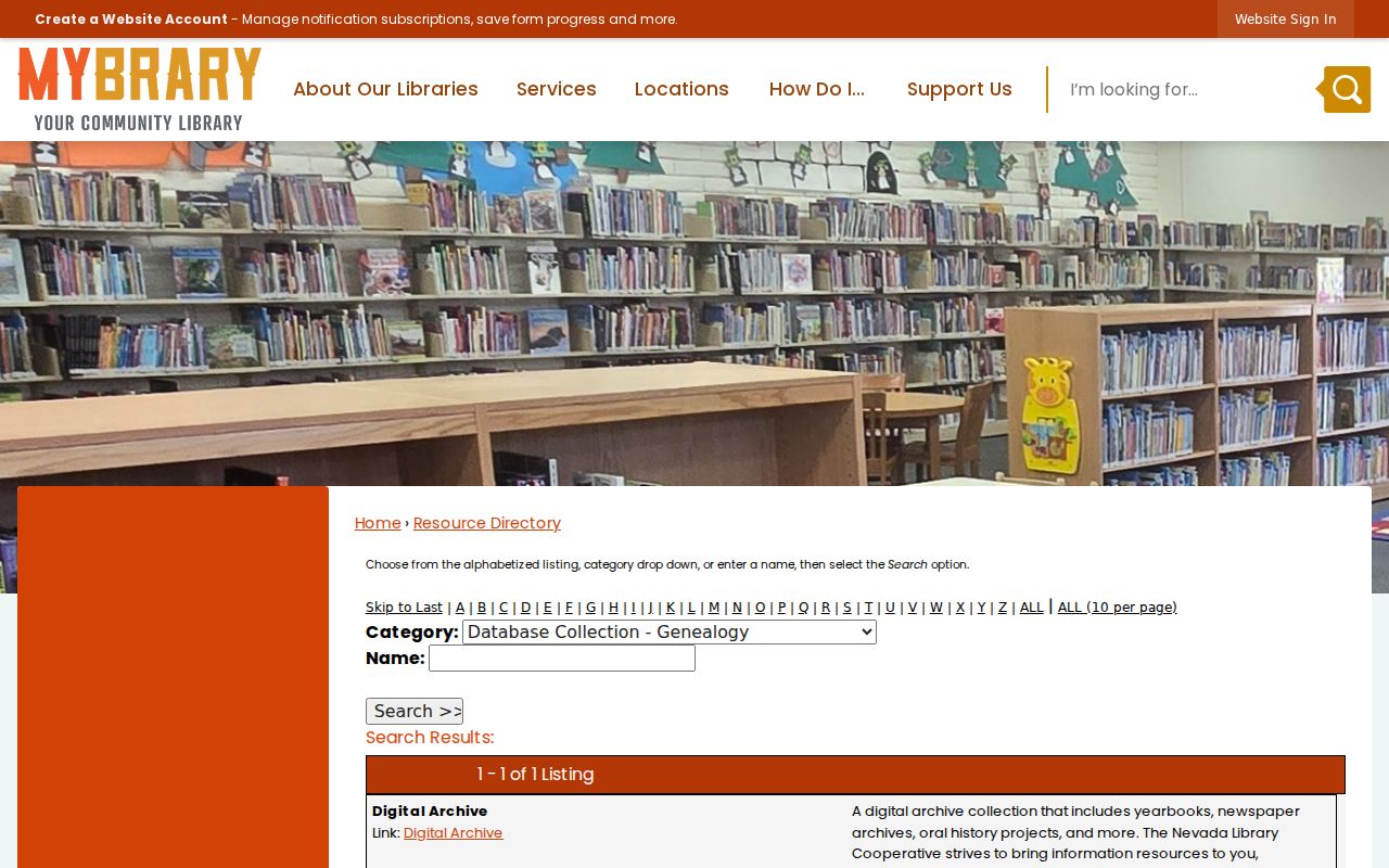 Elko people directories and genealogy collection at the county library