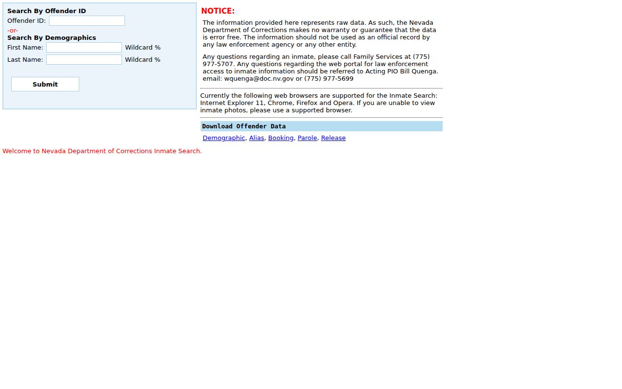 Elko public records search using Nevada offender records