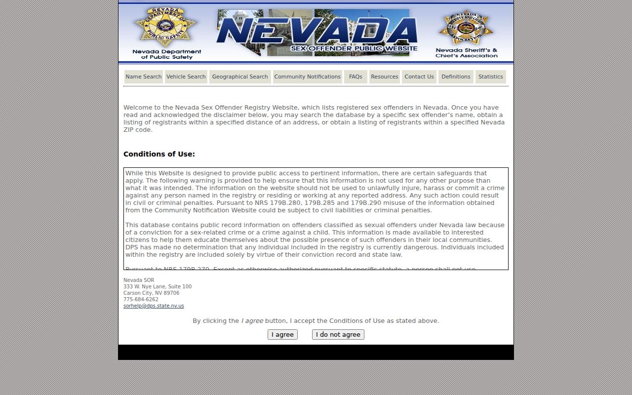 Elko public records access through the Nevada offender registry